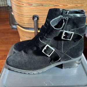 Susma Water Resistant Black Suede Ankle Boots